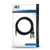 Audio kabelis ACT AC3605 1.5m 3.5mm uz 2 x RCA Melns