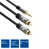 ACT 5 metri Augstas kvalitātes audio savienojuma kabelis 1x 3,5 mm stereo ligzda vīriešu - 2x RCA vīriešu