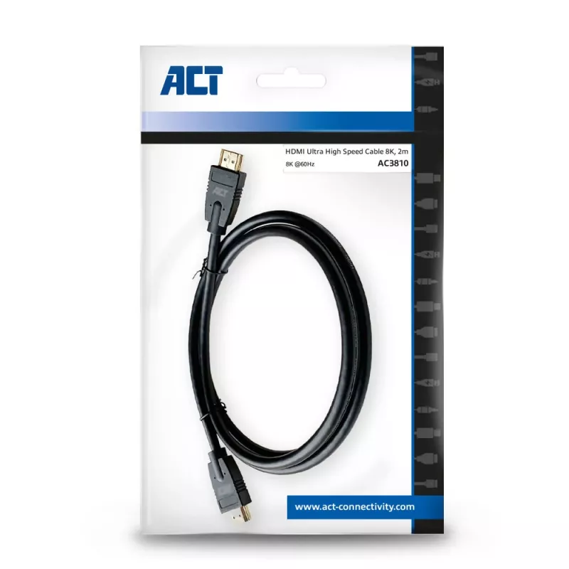 ACT 2 m HDMI 8K Ultra High Speed kabelis v2.1 HDMI-A tēviņš - HDMI-A tēviņš