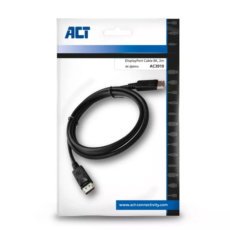 ACT 2 m DisplayPort 1.4 8K savienojuma kabelis vīrietis - vīrietis