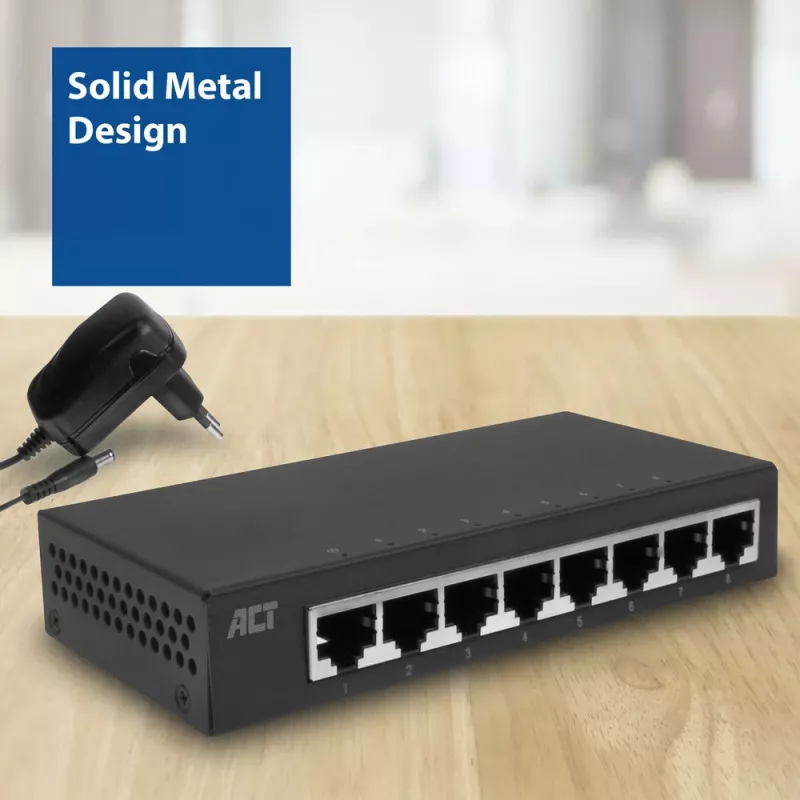 Nepārvaldāms slēdzis ACT AC4418 8 porti Gigabit Ethernet 10/100/1000