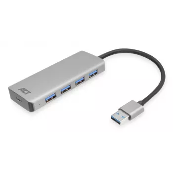 USB Hubs ACT AC6121 4-portu USB-A 5 Gbit/s Alumīnija korpuss