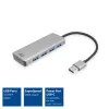 USB Hubs ACT AC6121 4-portu USB-A 5 Gbit/s Alumīnija korpuss