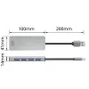 USB Hubs ACT AC6121 4-portu USB-A 5 Gbit/s Alumīnija korpuss