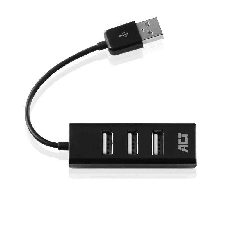 USB Hubs ACT AC6205 2.0 480 Mbit/s Melns 0.12m