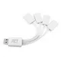 ACT USB centrmezgls 4 porti USB-A elastīgs USB 3.2 Gen 1 Balts 480 Mbit/s