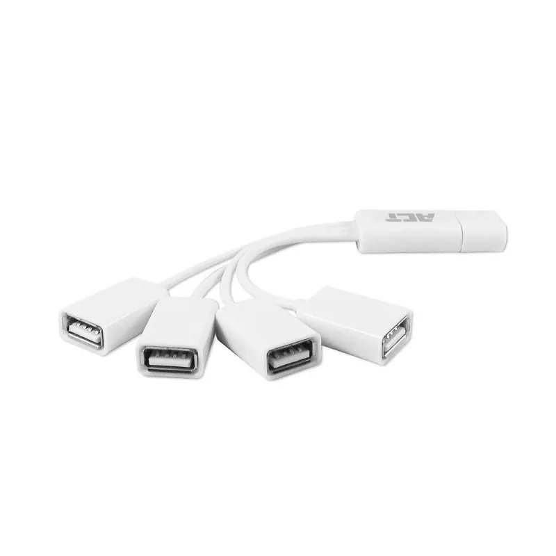 ACT USB centrmezgls 4 porti USB-A elastīgs USB 3.2 Gen 1 Balts 480 Mbit/s