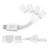 ACT USB centrmezgls 4 porti USB-A elastīgs USB 3.2 Gen 1 Balts 480 Mbit/s