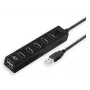 USB centrmezgls ACT AC6215 7 porti USB 2.0 480 Mbit/s Melns