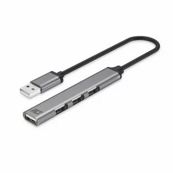 ACT AC6225 USB 2.0 Hub 480 Mbit/s Pelēks Alumīnijs