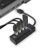 ACT AC6300 USB 3.2 Gen 1 Hubs 4 portu Type-A 5000 Mbit/s Melns