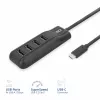 ACT AC6420 USB-C centrmezgls 4× USB-A 3.2 Gen 1 5 Gbit/s melns