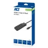 ACT AC6420 USB-C centrmezgls 4× USB-A 3.2 Gen 1 5 Gbit/s melns