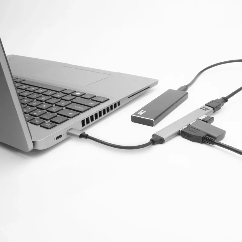 USB Hubs ACT AC6425 Type-C 5000 Mbit/s Alumīnija Pelēks