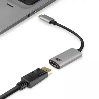 ACT AC7030 USB-C uz DisplayPort adapteris, 4K @ 60Hz, alumīnija korpuss