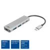 ACT AC7072 USB 3.2 Gen 1 Type-C Hub 5000 Mbit/s Melns Pelēks