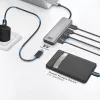 ACT AC7072 USB 3.2 Gen 1 Type-C Hub 5000 Mbit/s Melns Pelēks