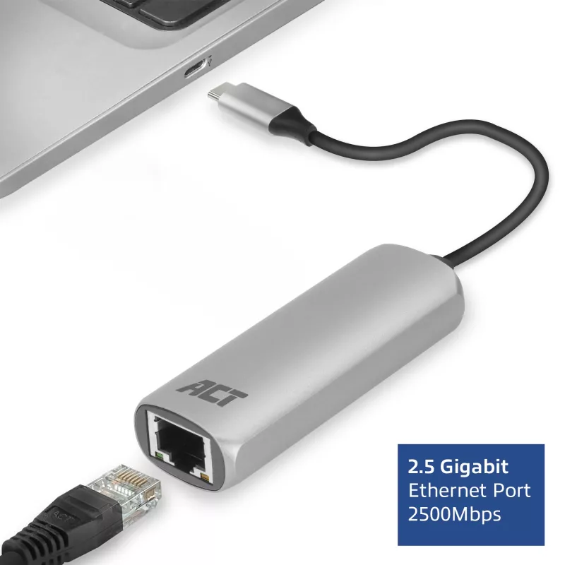USB Hubs ACT AC7081 Type-C 2500 Mbit/s Alumīnijs