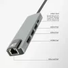 ACT USB-C 4K dokstacija 1 HDMI monitorim, Ethernet, USB-A, PD caurvade