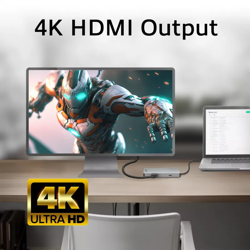 ACT AC7092 USB-C 4K HDMI Ethernet USB-A Card Reader dokstacija