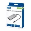ACT USB-C 4K / 8K 30Hz dokstacija 1 HDMI monitoram, 2.5 Gigabit ethernet, USB-C 10Gbps, USB-A 10Gbps, 3.5mm audio, PD caurlaide