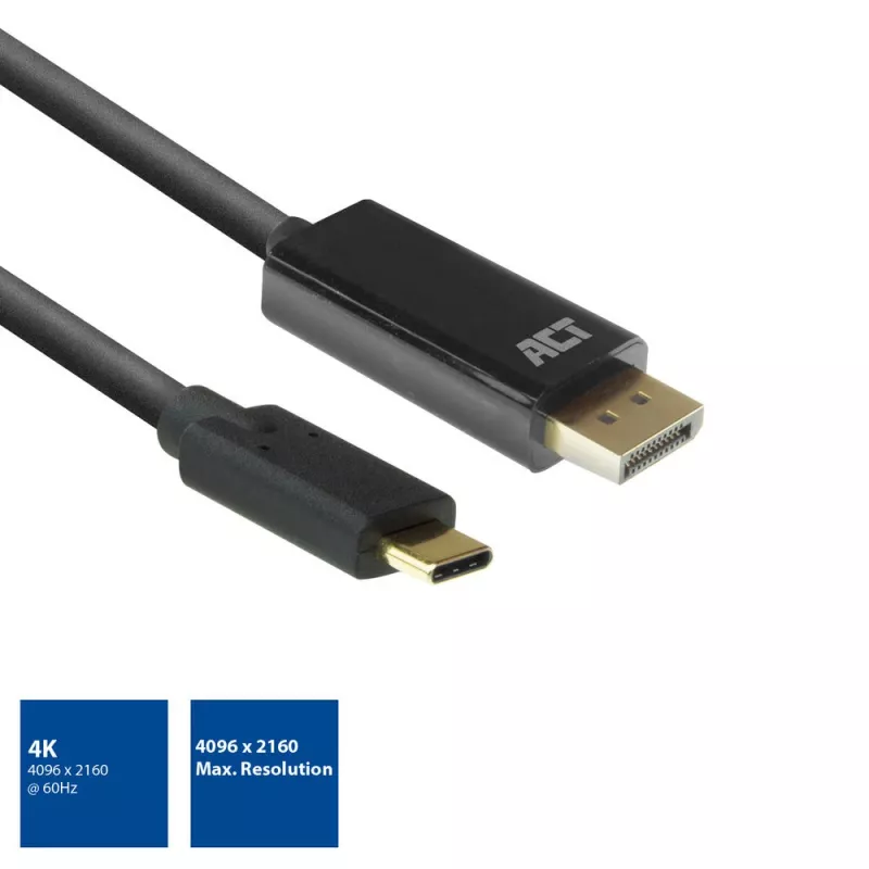 ACT AC7325 USB-C uz DisplayPort kabelis 2 m