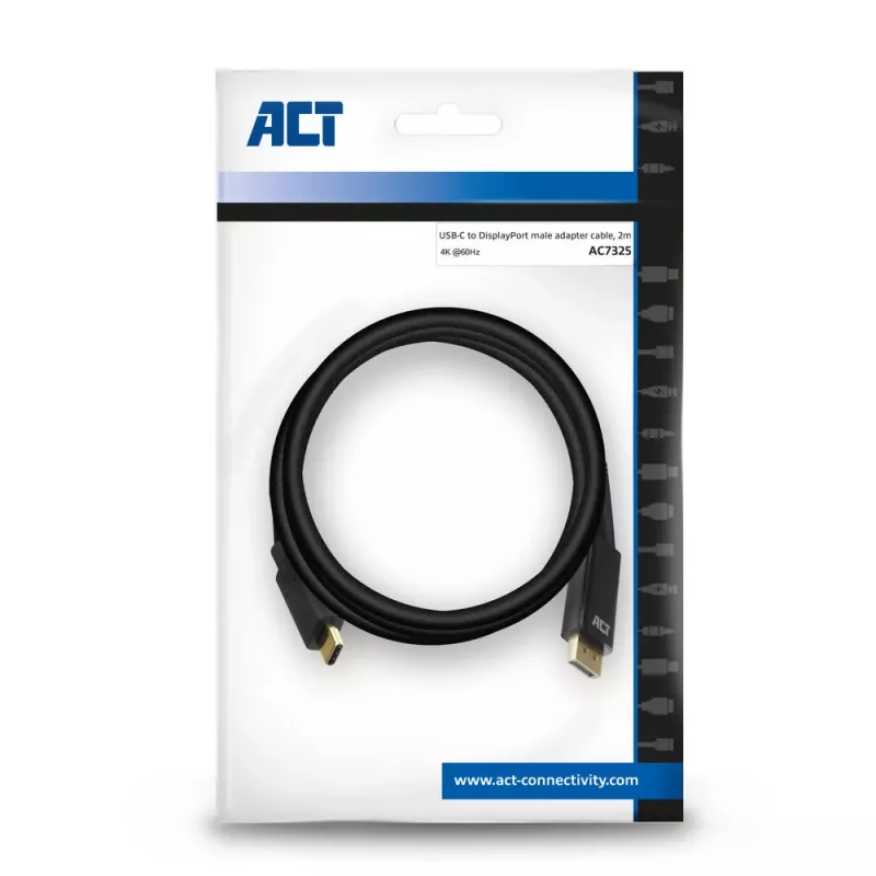 ACT AC7325 USB-C uz DisplayPort kabelis 2 m