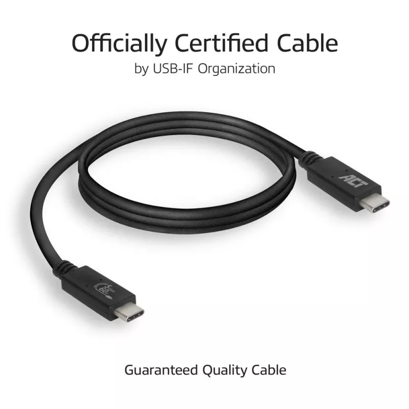 ACT USB 3.0 kabelis USB-C USB-IF sertificēts 2 metri 5 Gbit/s