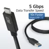 ACT USB 3.0 kabelis USB-A uz USB-C 1 m 5 Gbit/s Melns