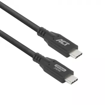 ACT USB4 20Gbps 240W USB Type-C kabelis 0.5m Melns