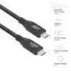 ACT USB4 20Gbps 240W USB Type-C kabelis, 1 m, melns