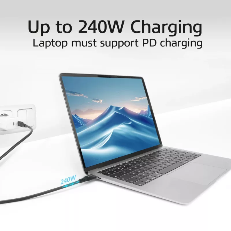ACT USB4 20Gbps 240W USB Type-C kabelis, 1 m, melns