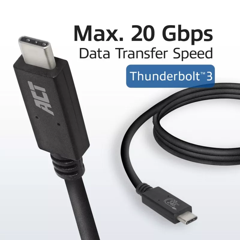 ACT USB4 20Gbps kabelis, USB-C, USB-IF sertificēts, 1 m