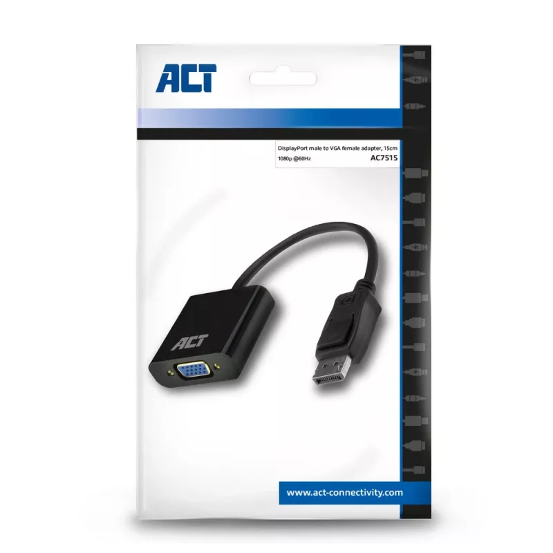 ACT AC7515 DisplayPort–VGA adapter 0,15 m