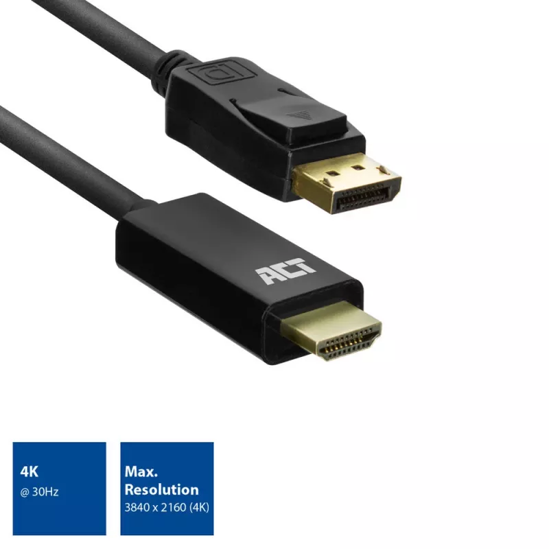 ACT AC7550 DisplayPort–HDMI adaptera kabelis 1,8 m