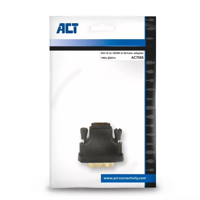 ACT AC7565 DVI-D vīrišķais uz HDMI A sievišķo adapteris