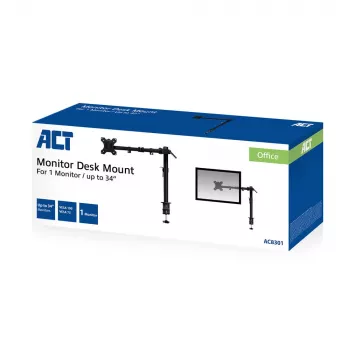 ACT vienas monitora rokas stiprinājums Skava/Caurums 8 kg 10-32 collas