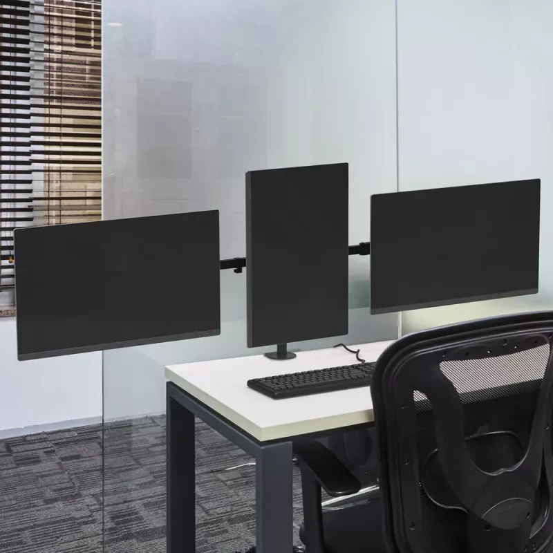 ACT Trīskāršs monitora stiprinājums Skava/Caurums 30 kg 13-27 collas