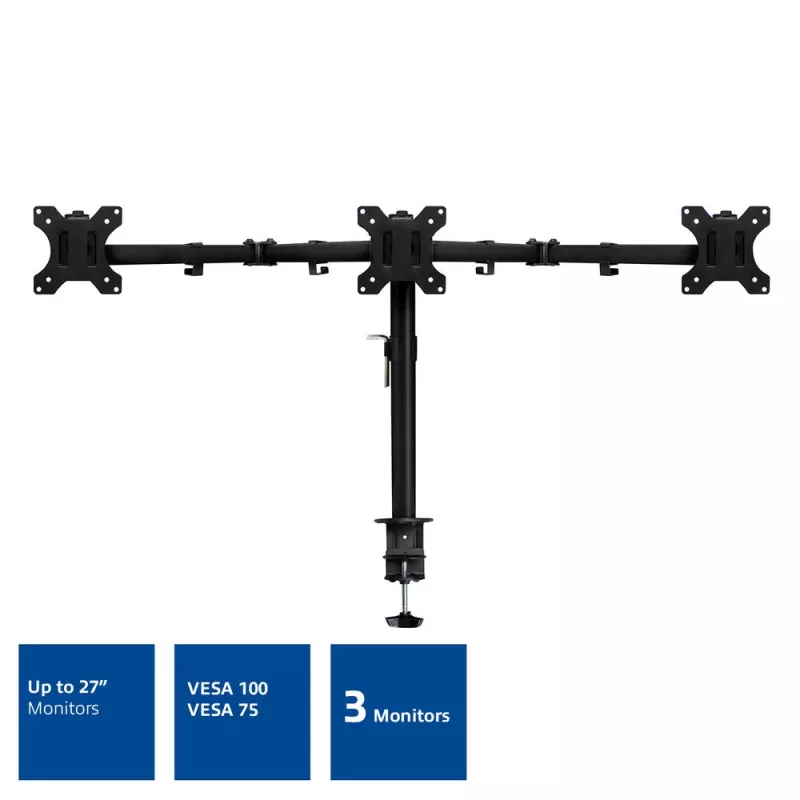 ACT Trīskāršs monitora stiprinājums Skava/Caurums 30 kg 13-27 collas