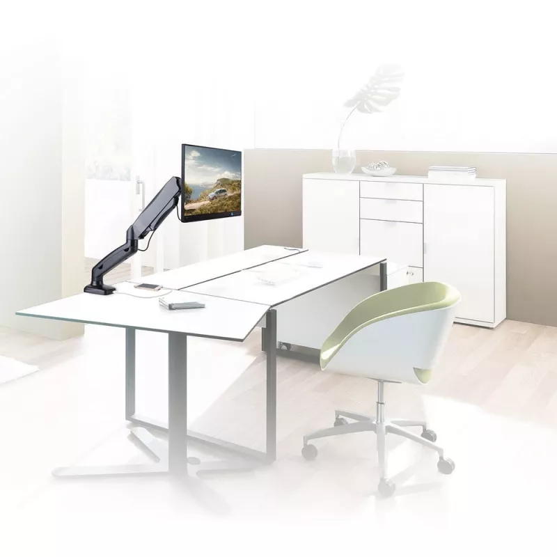 ACT gāzatsperes monitora roka AC8311 melna, skavas/caururbšanas stiprinājums, 9 kg