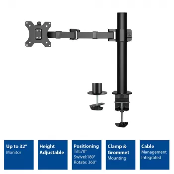 ACT viena monitora rokas stiprinājums office solid pro Clamp/Caurstiprinājums 12 kg 10-32 collas