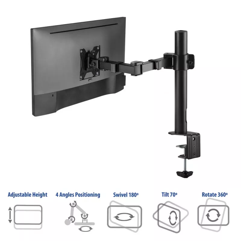 ACT viena monitora rokas stiprinājums office solid pro Clamp/Caurstiprinājums 12 kg 10-32 collas