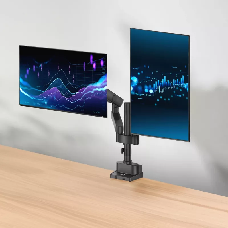 ACT Monitora roka 35 collu Solid Pro, mehāniskā atspere, 2 monitoriem