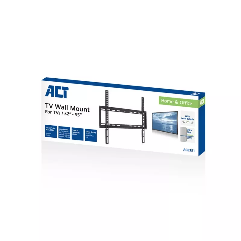 ACT TV sienas stiprinājums 32–55 collām VESA 35 kg Melns