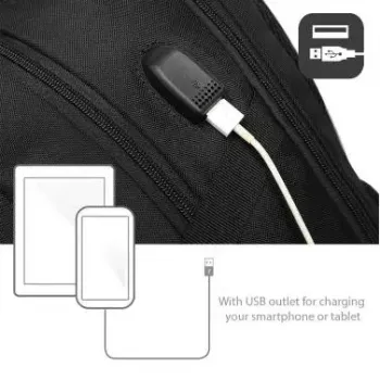 Mugursoma ACT Global AC8530 15.6 collu vienkrāsaina ar USB pieslēgvietu