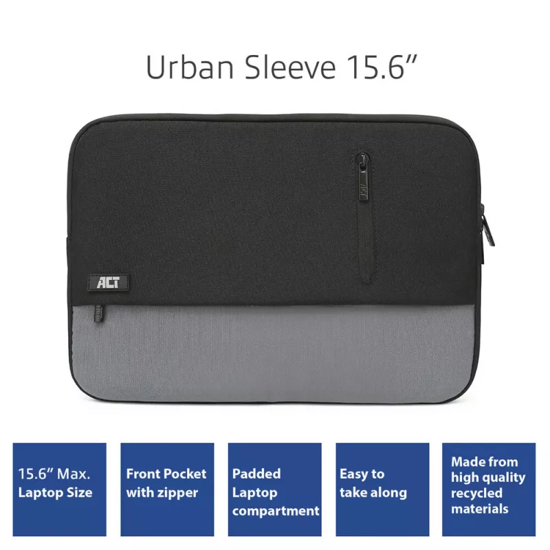 Sleeve case ACT Urban laptop sleeve 15.6 collu Monochromatic