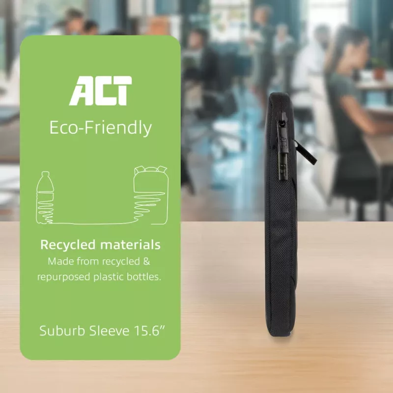 ACT Suburb Laptop Sleeve 15.6 collas no pārstrādātām plastmasas pudelēm