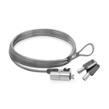 ACT Wedge Laptop Lock ar atslēgām Metālisks 2m kabelis