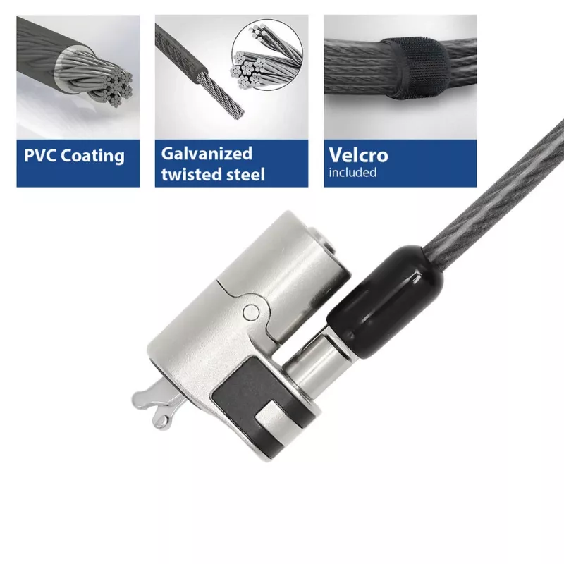 ACT Wedge Laptop Lock ar atslēgām Metālisks 2m kabelis