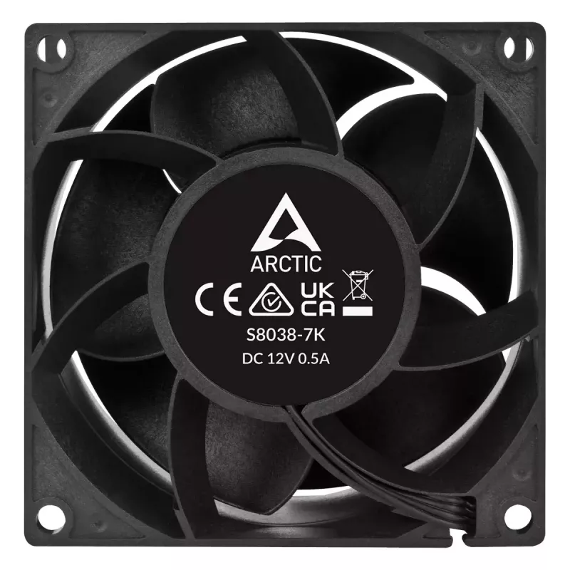 Ventilators ARCTIC S8038-7K 80 mm Gaisa plūsma 118.93 m³/h Divkāršais lodīšu gultnis